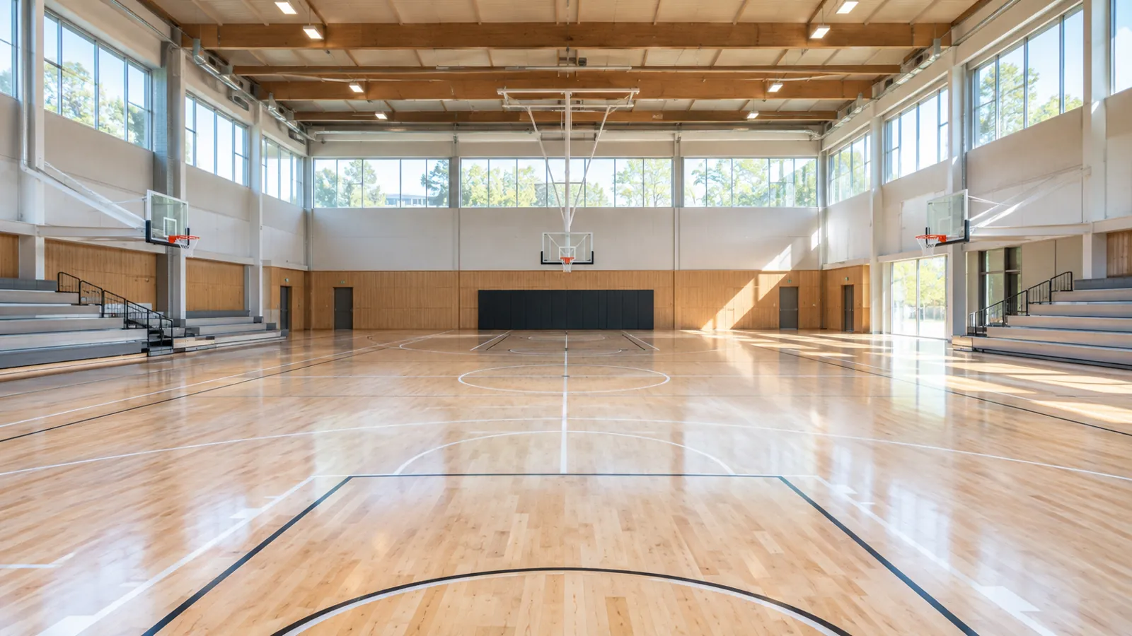 Imagen ilustrativa de un pabellón polideportivo de baloncesto